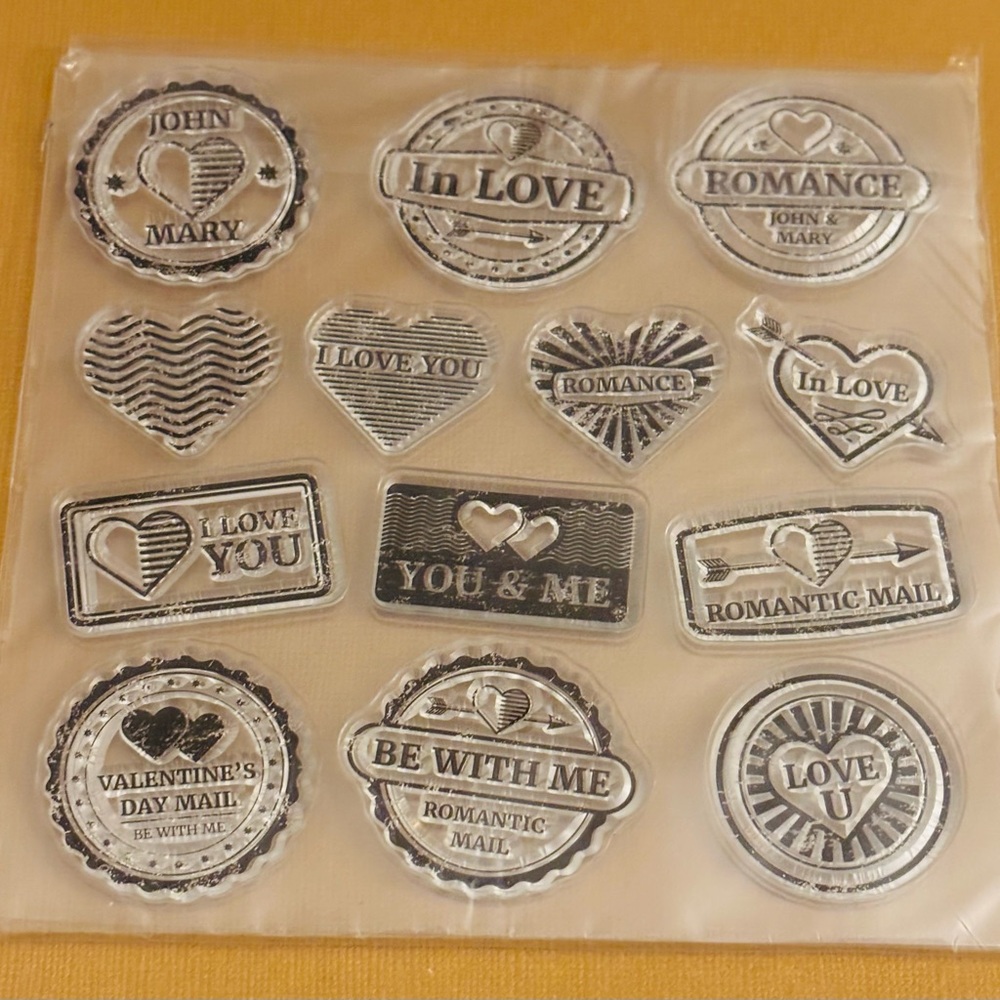 Silver Romantic Stamp Set